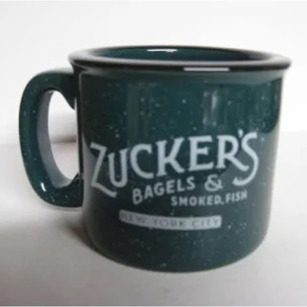 Zucker's Bagels &Smoked Fish New York City Speckled Green Ceramic Coffee Mug New
